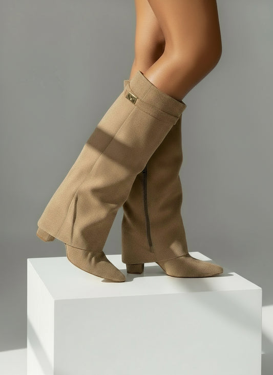 Khaki Suede Boots