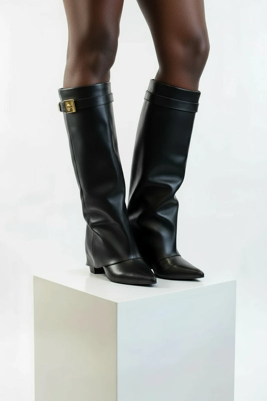 Black Vegan Leather Boots